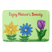  Bloemen Groene Badmat (Voorkant)