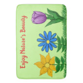  Bloemen Groene Badmat (Voorkant Verticaal)
