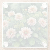 Bloemen Groene Elegante Aquarel Glazen Onderzetter (Achterkant)