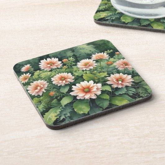 Bloemen Groene Elegante Waterverf Bier Onderzetter (Linkerzijde)