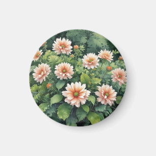 Bloemen Groene Elegante Waterverf Magneet