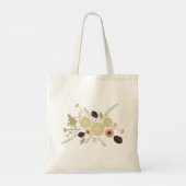 Bloemen Groene perzik motief Tote Bag (Achterkant)