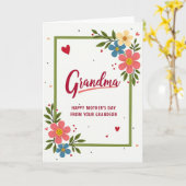 Bloemen Groene Rand Moeders Kaart (Gele Bloem)