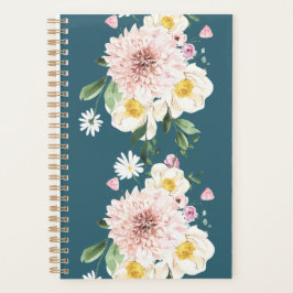 Bloemen groene spiraalvormige planner