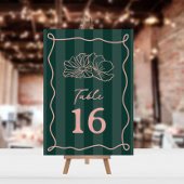 Bloemen Groene Streep Bruiloft Kaart