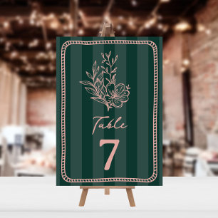 Bloemen Groene Streep Bruiloft Kaart