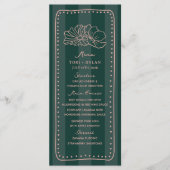 Bloemen Groene Streep Tropische bruiloft Menu (Voorkant)