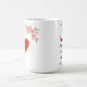 Bloemen, groot hart en voeg het naambericht van uw koffiemok (Center)