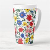 Bloemen groot latte mok (Rechterhoek)