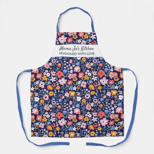  bloemen Grootma's aangepaste keuken tekst voor ma Schort (Voorkant)