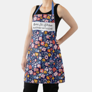 bloemen Grootma's aangepaste keuken tekst voor ma Schort