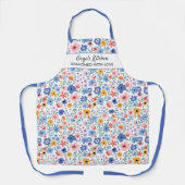  bloemen Grootma's aangepaste keuken tekst voor ma Schort (Voorkant)
