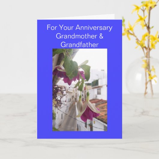 Bloemen Grootouders Gepersonaliseerd Jubileum Kaart (Gele Bloem)