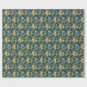 Bloemen grote bloemen: donkergroen  cadeaupapier (Vlak)