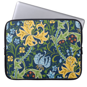 Bloemen grote bloemen: donkergroen  laptop sleeve