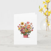 Bloemen, grote boeket bloemen in pot kaart (Gele Bloem)