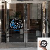 Bloemen Grote Deen Sticker / Cling (Kantoordeur)