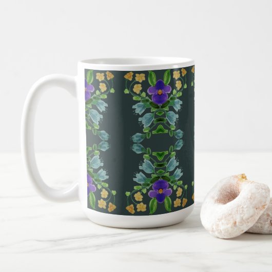  Bloemen Grote Koffie Mok (Met donut)
