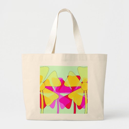 Bloemen Grote Tote Bag (Voorkant)