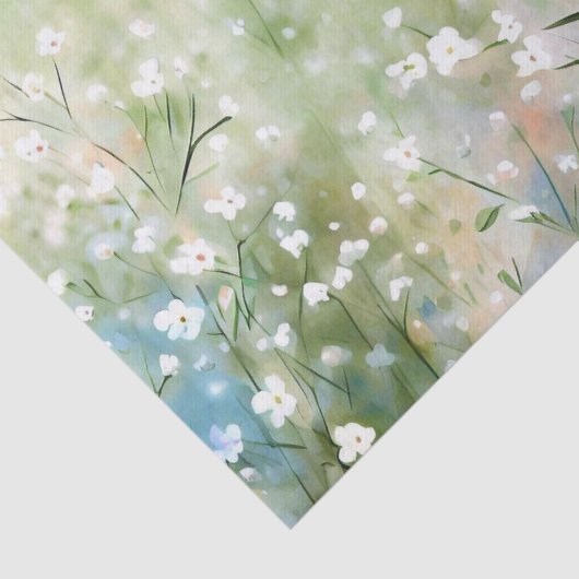 Bloemen-Gypsophila (A) Waterverf Tissuepapier (Detail)