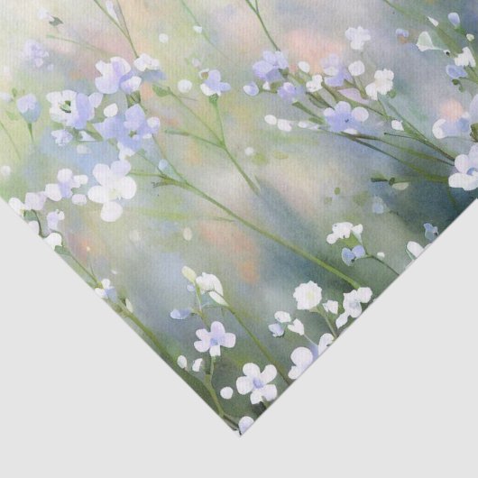 Bloemen-Gypsophila (B) Waterverf Tissuepapier (Detail)