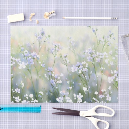 Bloemen-Gypsophila (B) Waterverf Tissuepapier (Craft)