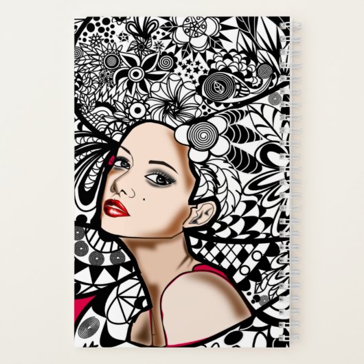 Bloemen Haar Lady Notitieboek (Achterkant)