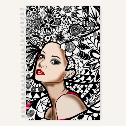 Bloemen Haar Lady Notitieboek (Voorkant)