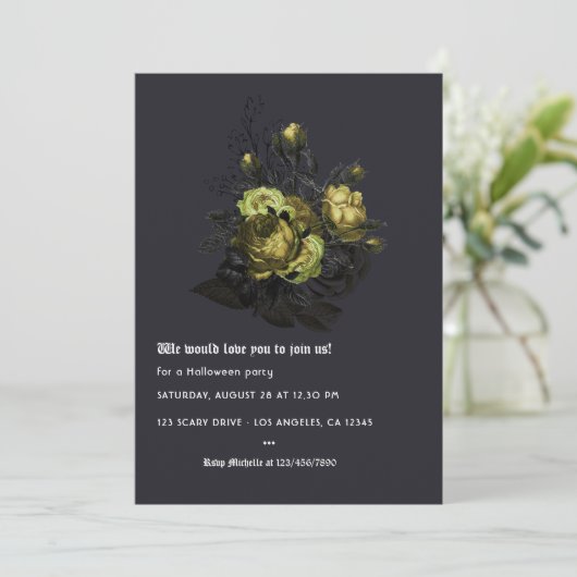  Bloemen Halloween Feest Kaart (Staand voorkant)