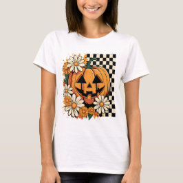 Bloemen Halloween Herfst Pompoen T-shirt