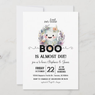 Bloemen Halloween Little Boo Baby shower Uitnodigi Kaart