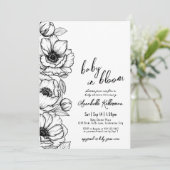 Bloemen Hand getrokken grillig Baby shower Kaart (Staand voorkant)