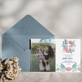 Bloemen Hand-getrokken platte doop uitnodiging