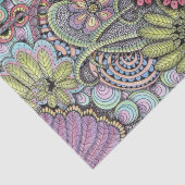 Bloemen Hand-getrokken Whimsy Pastel Botanische Pa Tissuepapier (Detail)