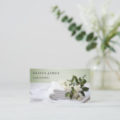 Bloemen handdoek schoonmaken Maid Housekeeper serv Visitekaartje (Staand voorkant)