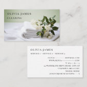 Bloemen handdoek schoonmaken Maid Housekeeper serv Visitekaartje (Voorkant / Achterkant)