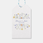 Bloemen handgeschreven bruiloft cadeaulabel (Voorkant)