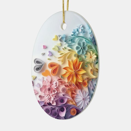 Bloemen hanger keramisch ornament (Links)