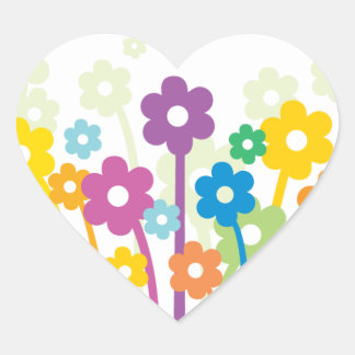 Bloemen Happy2 Hart Sticker