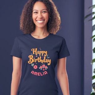 Bloemen Happy Birthday Handlettering Tri-Blend Shirt
