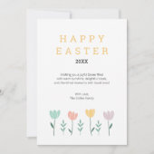 Bloemen Happy Easter Schattige Modern Pastel Flowe Feestdagenkaart (Voorkant)