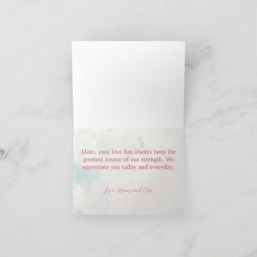  Bloemen "Happy Moederdag" Kaart (Binnen)