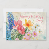 Bloemen "Happy Moederdag" Kaart (Voorkant)