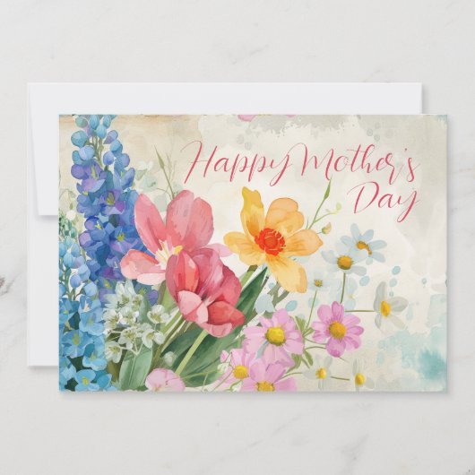  Bloemen "Happy Moederdag" Kaart (Voorkant)