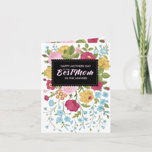  bloemen Happy Moederdag Kaart (Voorkant)