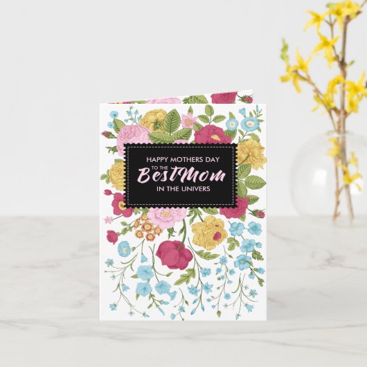  bloemen Happy Moederdag Kaart (Gele Bloem)