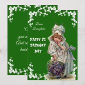  bloemen Happy St Patricks Day Daughter Fun Feestdagenkaart (Voorkant / Achterkant)