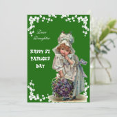  bloemen Happy St Patricks Day Daughter Fun Feestdagenkaart (Staand voorkant)