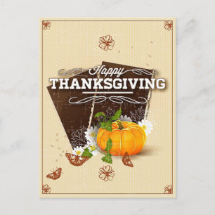  Bloemen Happy Thanksgiving Pompoen Herfst Briefkaart