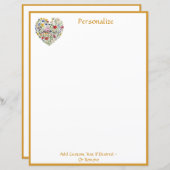 Bloemen Hart Boeket Liefde Elegant Chic Personaliz (Voorkant / Achterkant)